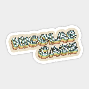 Nicolas Cage Retro Typography Faded Style Sticker